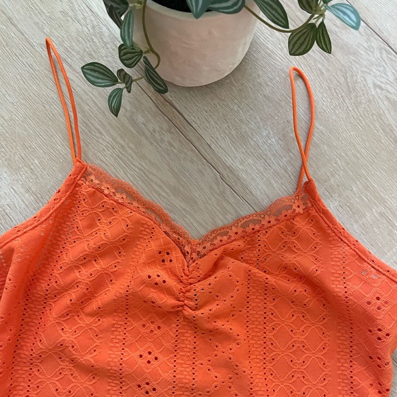 NWT Orange Eyelet Cami - Picture 2 of 5